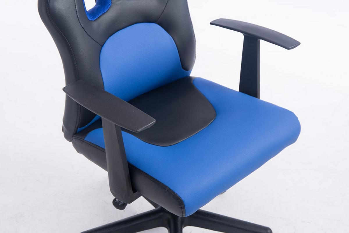 BÜROSTUHL Funny, Kunstleder Schwarz/Blau - Blau, Kunststoff/Textil (56/93/59cm) - TPFLiving