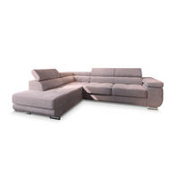 ECKSOFA APIRO L-S Lila Kordstoff mit Schlaffunktion - Lila, Holz (276/202cm) - MASSENO