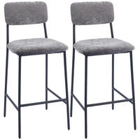 BARHOCKER 2er-Set Grau 48.0/45.5/101.0 cm - Grau, Textil (45.5/101/48cm)
