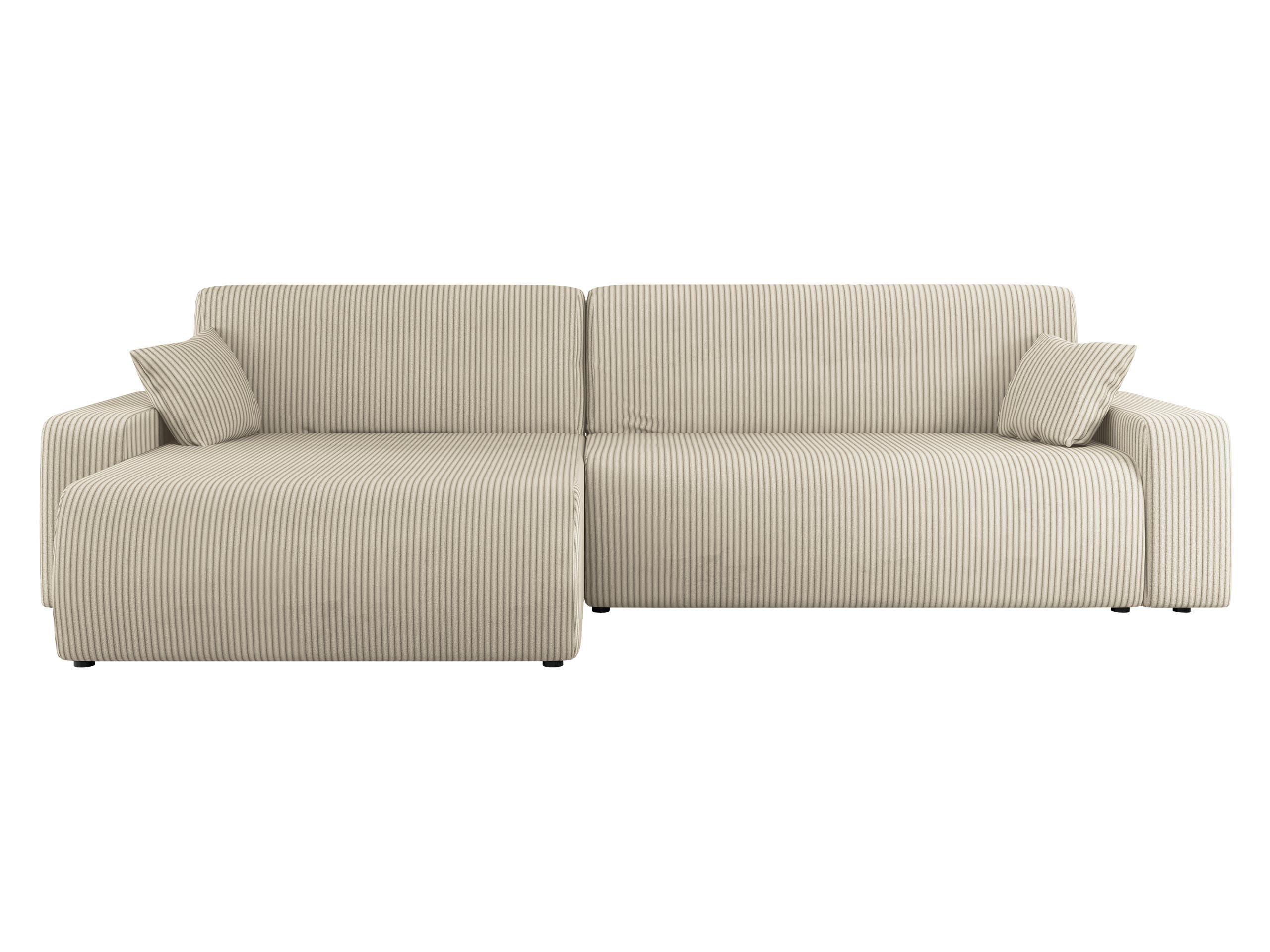 ECKSOFA Piano L Cord - Creme/Schwarz, Holz/Kunststoff (274/145cm) - MIRJAN24