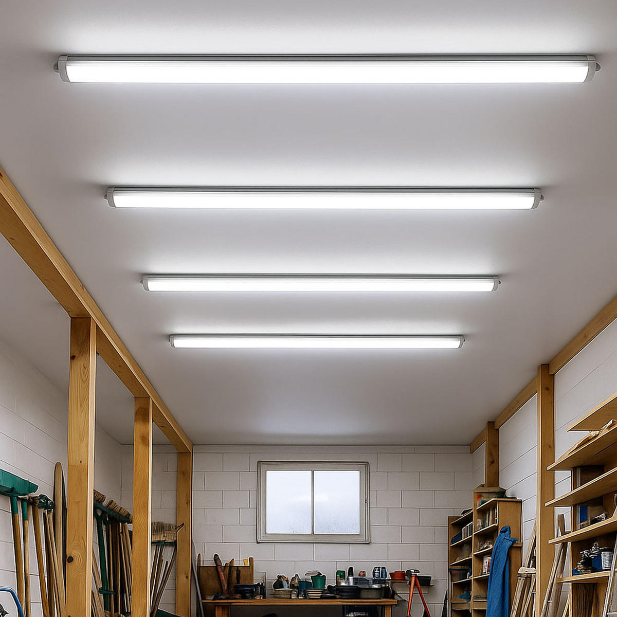 LED DECKENLEUCHTE Wannenleuchte Neutralweiß Weiß - Weiß, Kunststoff (120/6.5/5.8cm)
