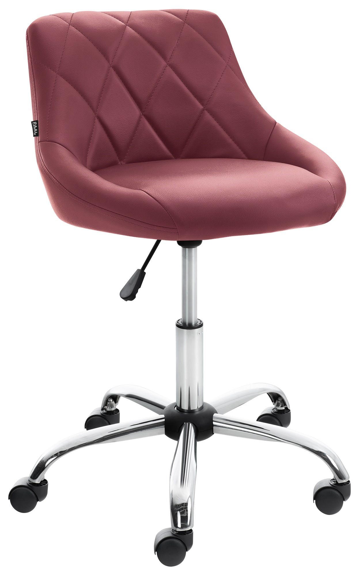 ARBEITSHOCKER Lazius Kunstleder bordeauxrot - Altrosa, Metall (47/82/49cm) - TPFLiving