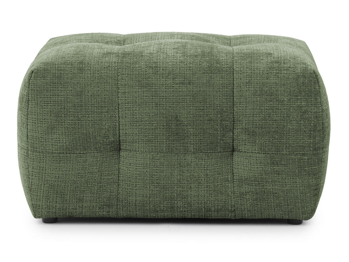 POLSTERHOCKER Kozy im Bumpy-Design aus weichem Grün Chenille-Stoff - Schwarz/Grün, Holz/Textil (87/46/68cm) - S-Style Möbel