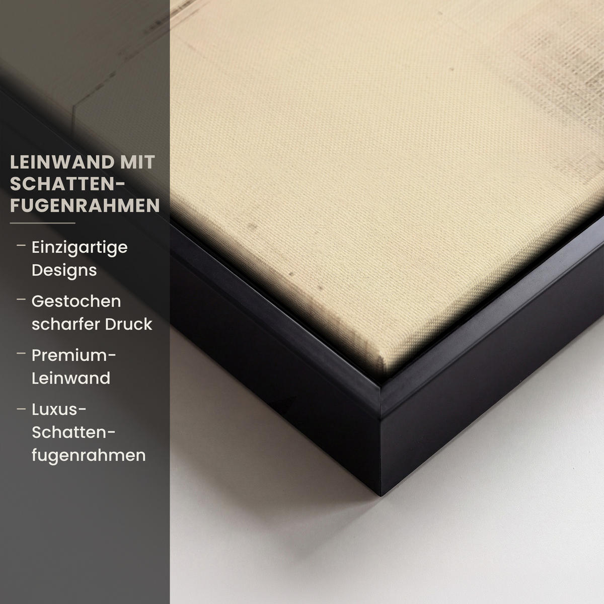 LEINWAND Bilder mit Rahmen - Kreise - Balken - Schwarz - Abstrakt - 90x60 - Schwarz, Textil (90/60cm) - MuchoWow