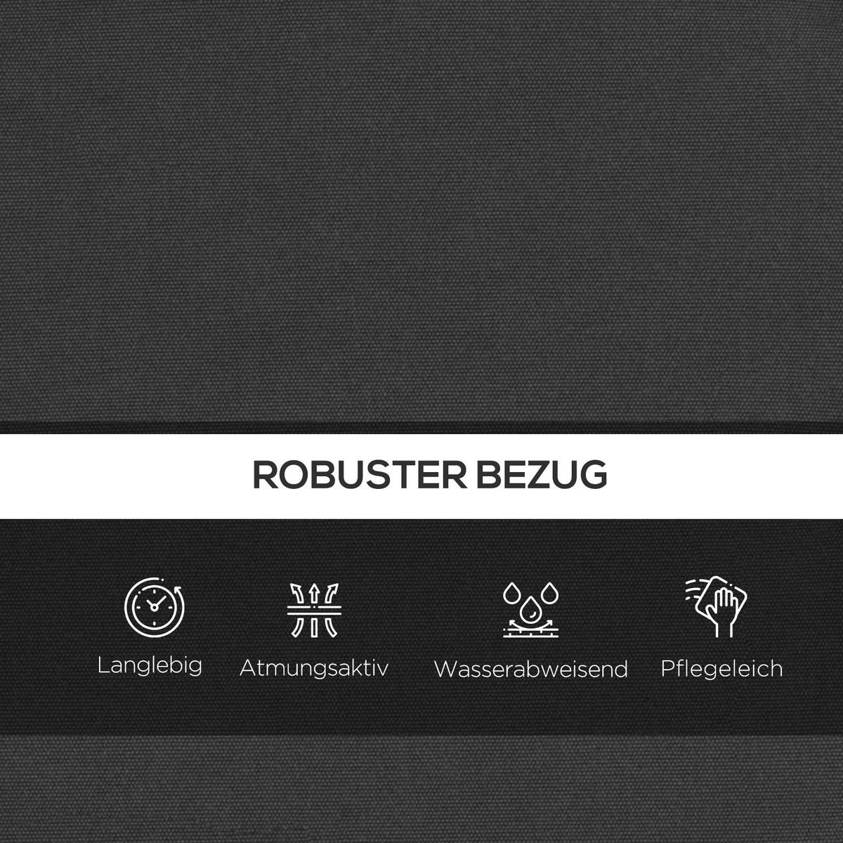 SITZKISSEN Rückenkissen Seitenkissen Dunkelgrau - Dunkelgrau, Kunststoff (100/8/170cm) - Outsunny