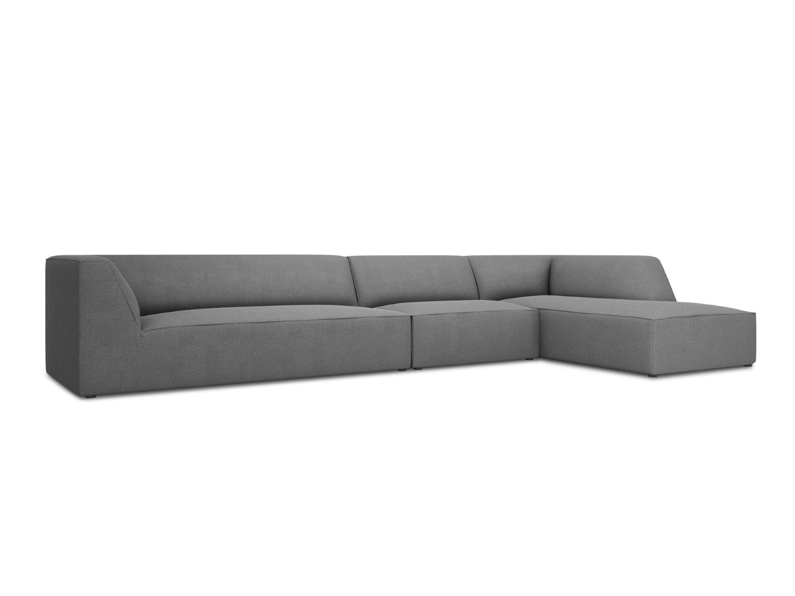 ECKSOFA rechts Ruby aus strukturiertem Stoff grau 5 Sitzplätze - Grau, Textil (180/366cm) - Micadoni