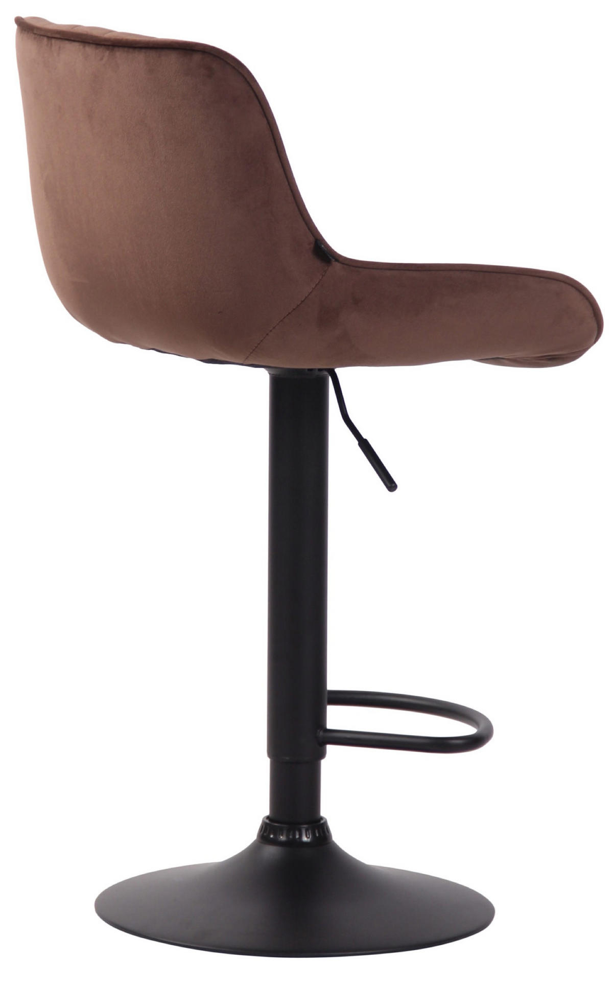 BARHOCKER Lento, Gestell schwarz, Samt Braun - Schwarz/Braun, Textil/Metall (50/100/50cm) - TPFLiving