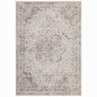 TEPPICH Kurzflor, waschbar, mit floralen Ornamenten, VERNANTE in Beige-Grau, 160 x 230 cm - Beige, Textil (160/230cm) - KADIMA DESIGN