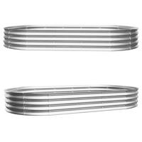 HOCHBEET 243.84/121.92/30.48 cm Silber Metall (2 Stück) - Silberfarben, Metall (122/30.5/243.8cm) - Oxeza