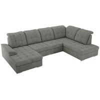 WOHNLANDSCHAFT MADRITO U - Grau Struktur - Rechts - Silberfarben/Grau, Textil/Metall (323/89/204cm) - MKS