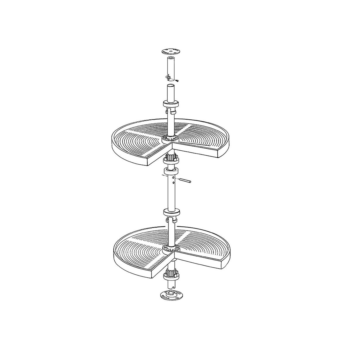 DREHPLATTEN Shelvo 3/4, für 800mm Modul, Kunststoff und Aluminium, weiss 2er-set - Weiß, Kunststoff (80/77/80cm) - EMUCA