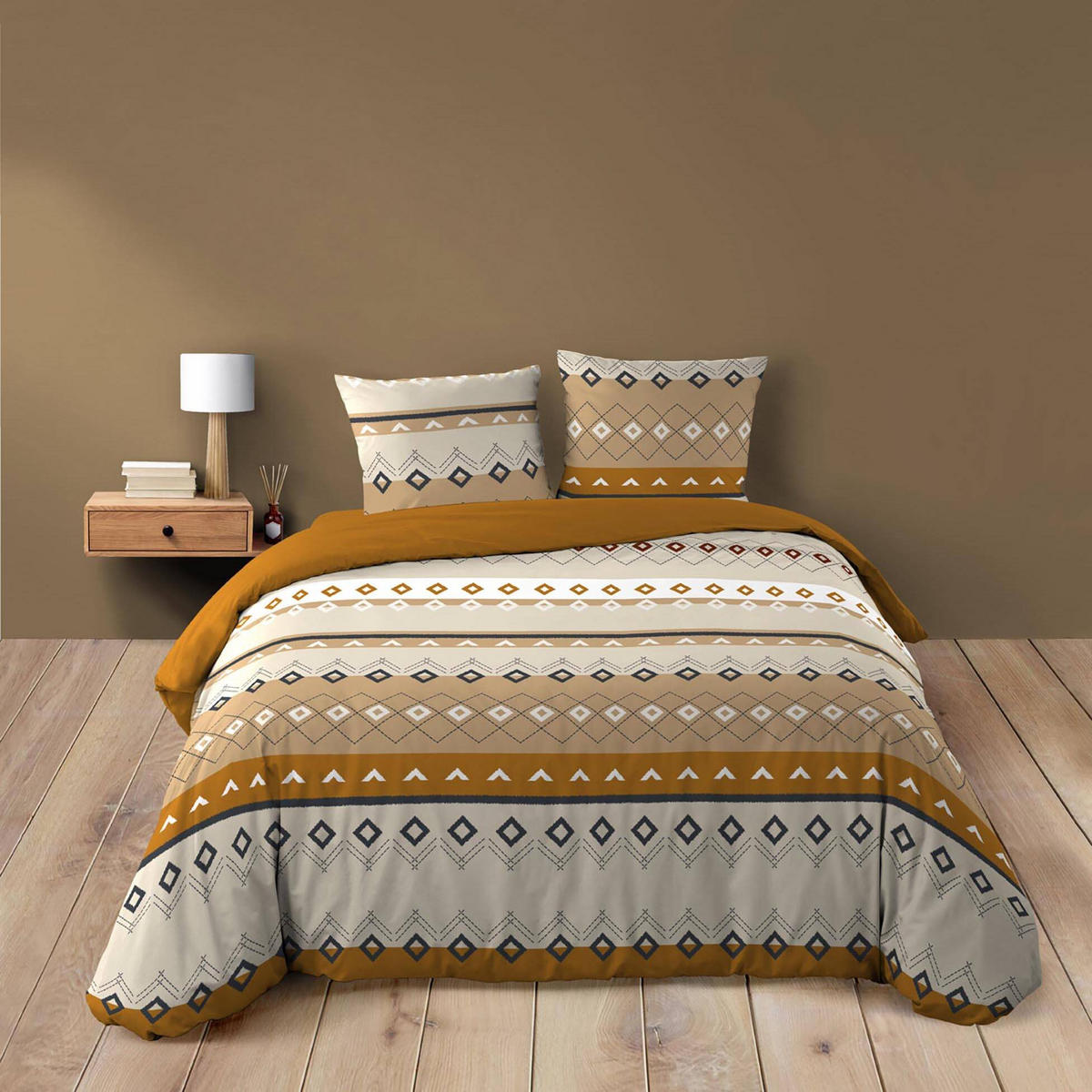 BETTWÄSCHE Baumwolle Ethno Xena 240/220 cm - Braun, Naturmaterialien (220/240cm) - Douceur d´intérieur