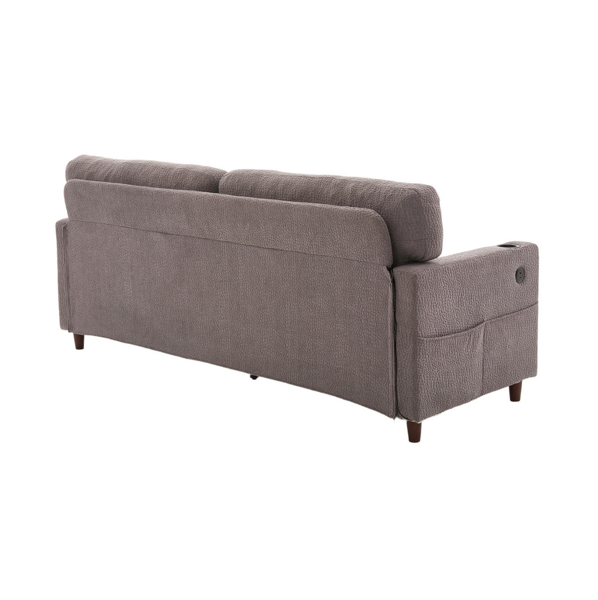 SOFA 2-Sitzer mit USB-C-Anschluss und LED-Ambiente Chenille Hellgrau 203/77,5/86 cm - Hellgrau, Textil (203/86/77.5cm) - OKWISH