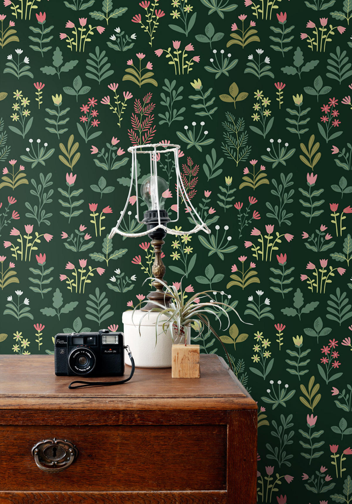 TAPETE Feldblumen 50 x 900 cm - Grün, Papier (50/900cm) - ESTAhome