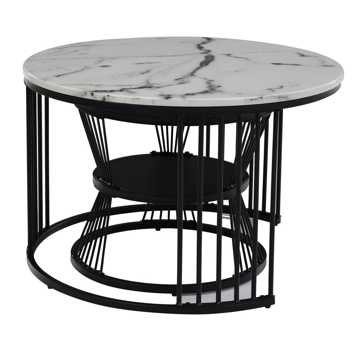 KONFERENČNÝ STOLÍKSADA schwarz a weiß - biela, kov/kompozitné drevo (70/70/46cm) - Urban Meuble