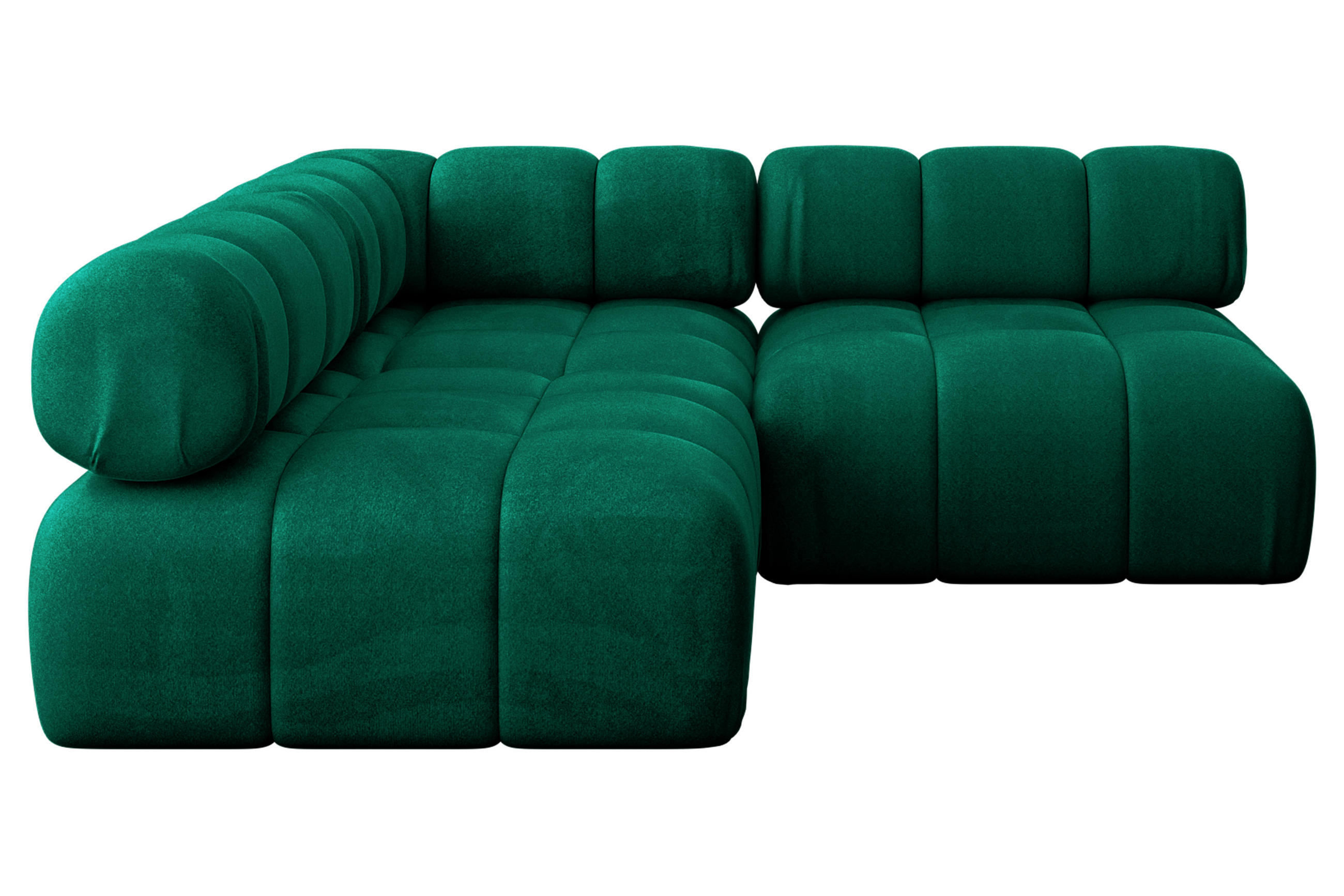 ECKSOFA modulares Sofa Samaro-L1 - 190x190x70 cm Dunkelgrün Velours - Dunkelgrün, Holzwerkstoff/Textil (190/190cm) - ALTDECOR