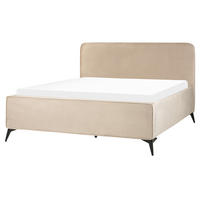 POLSTERBETT mit Lattenrost 160x200 cm Beige Valognes - Taupe, Textil (160/200cm) - Beliani