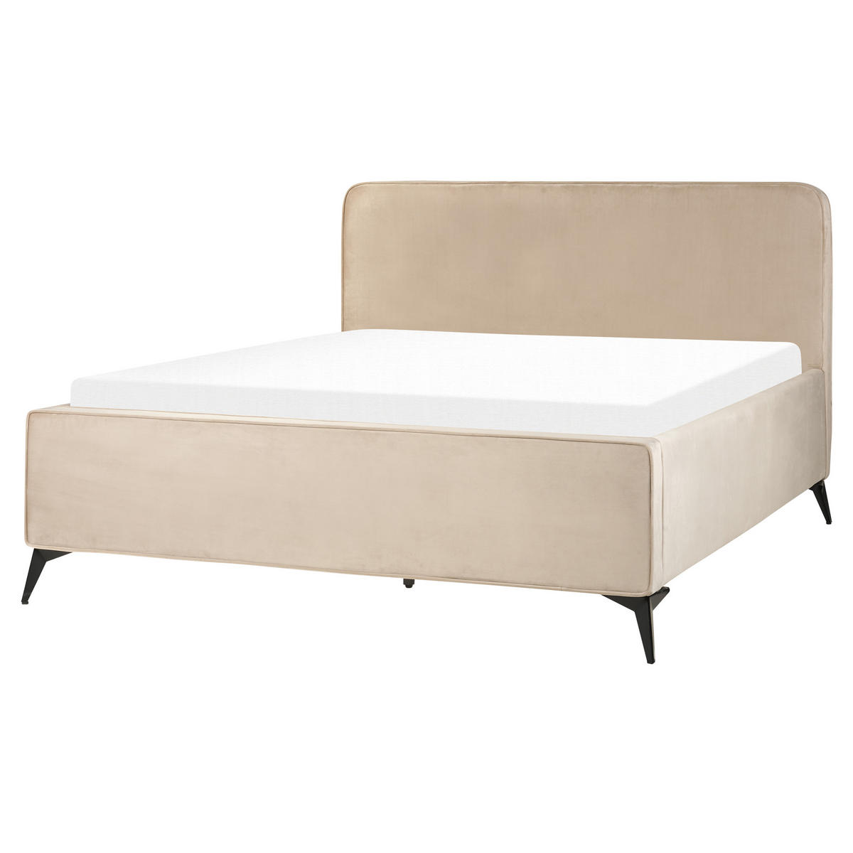 POLSTERBETT mit Lattenrost 160x200 cm Beige Valognes - Taupe, Textil (160/200cm) - Beliani