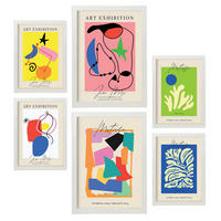 POSTER Set Mit 6 Kunstausstellung Sammlung A3 & A4 Weißer Rahmen - Weiß, Papier (29/3cm) - Nacnic