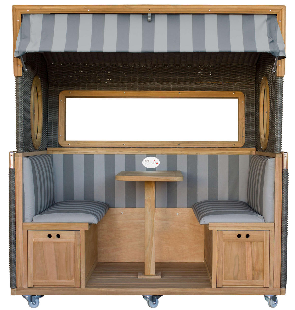 STRANDKORB 6-Sitzer Gosch Lounge Teak - Braun/Grau, Holz/Metall (158/207/200cm) - Mr. Deko