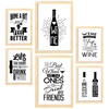 POSTER Set Mit 6 Weinästhetik Größe A3 & A4 Rahmen aus hellem Holz - Beige, Papier (29.7/1cm) - Nacnic