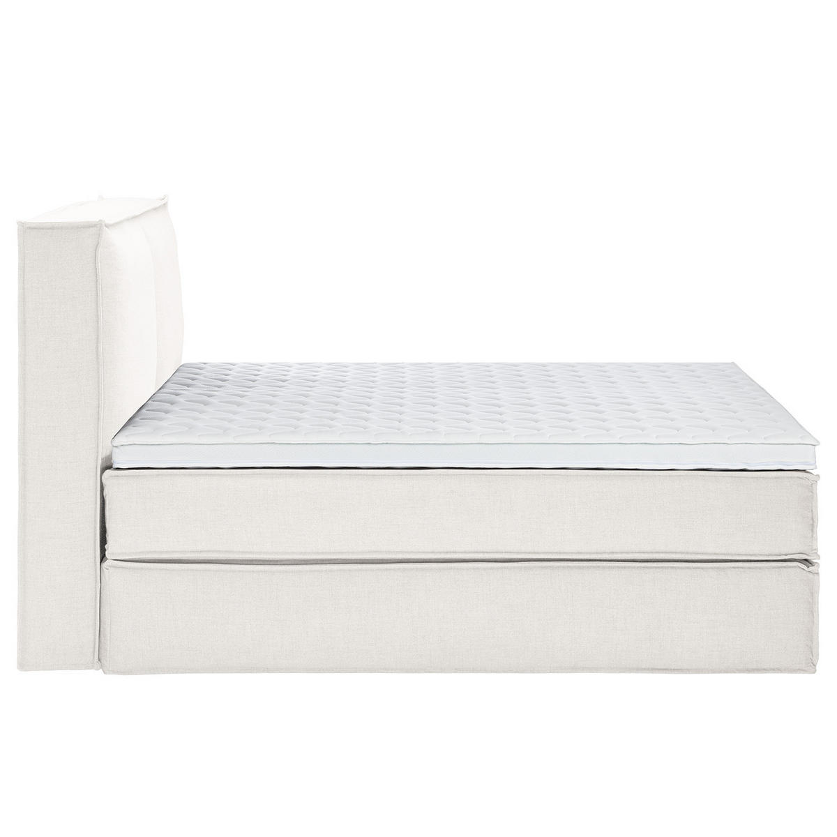 BOXSPRINGBETT mit Kopfteil - Premium - Weiß, Textil (180/200cm) - home24