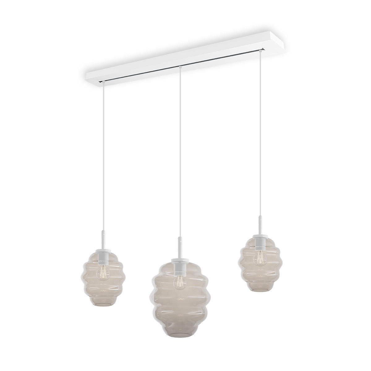 HÄNGELEUCHTE Echos 3-flammig Klar Ø 18/25cm - Klar/Weiß, Glas (18/18/20cm) - s.luce