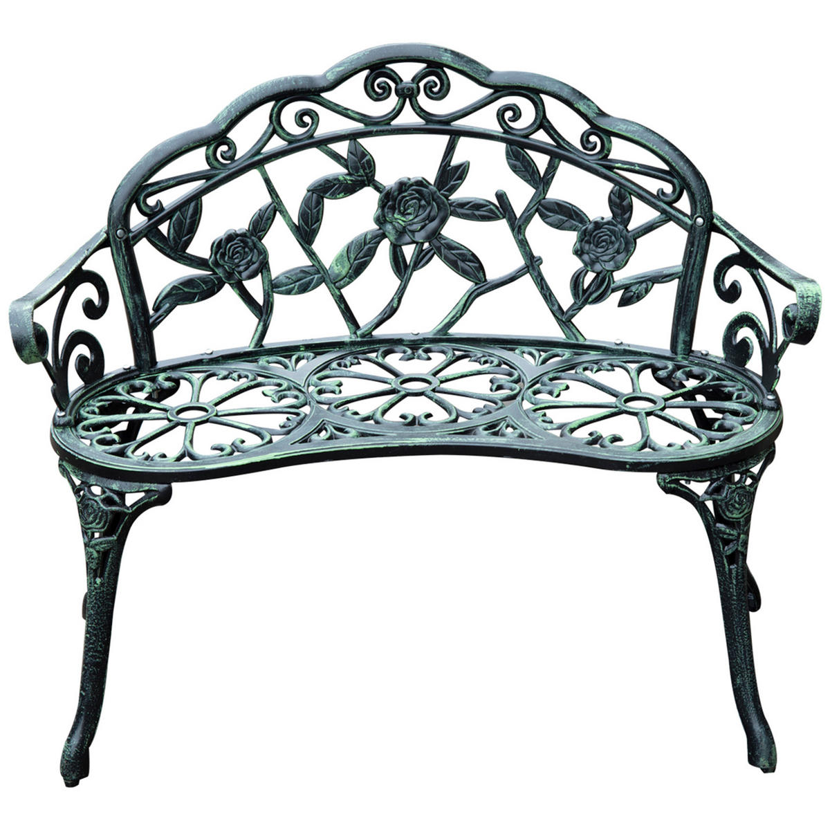 GARTENBANK DE-17754 Patinagrün - Schwarz, Metall (100/78/54cm) - ComfortXL