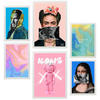 POSTER Set Mit 6 Ikonische Frida Van Gogh Pop Art A3 & A4 Weißer Rahmen - Weiß, Papier (29/3cm) - Nacnic