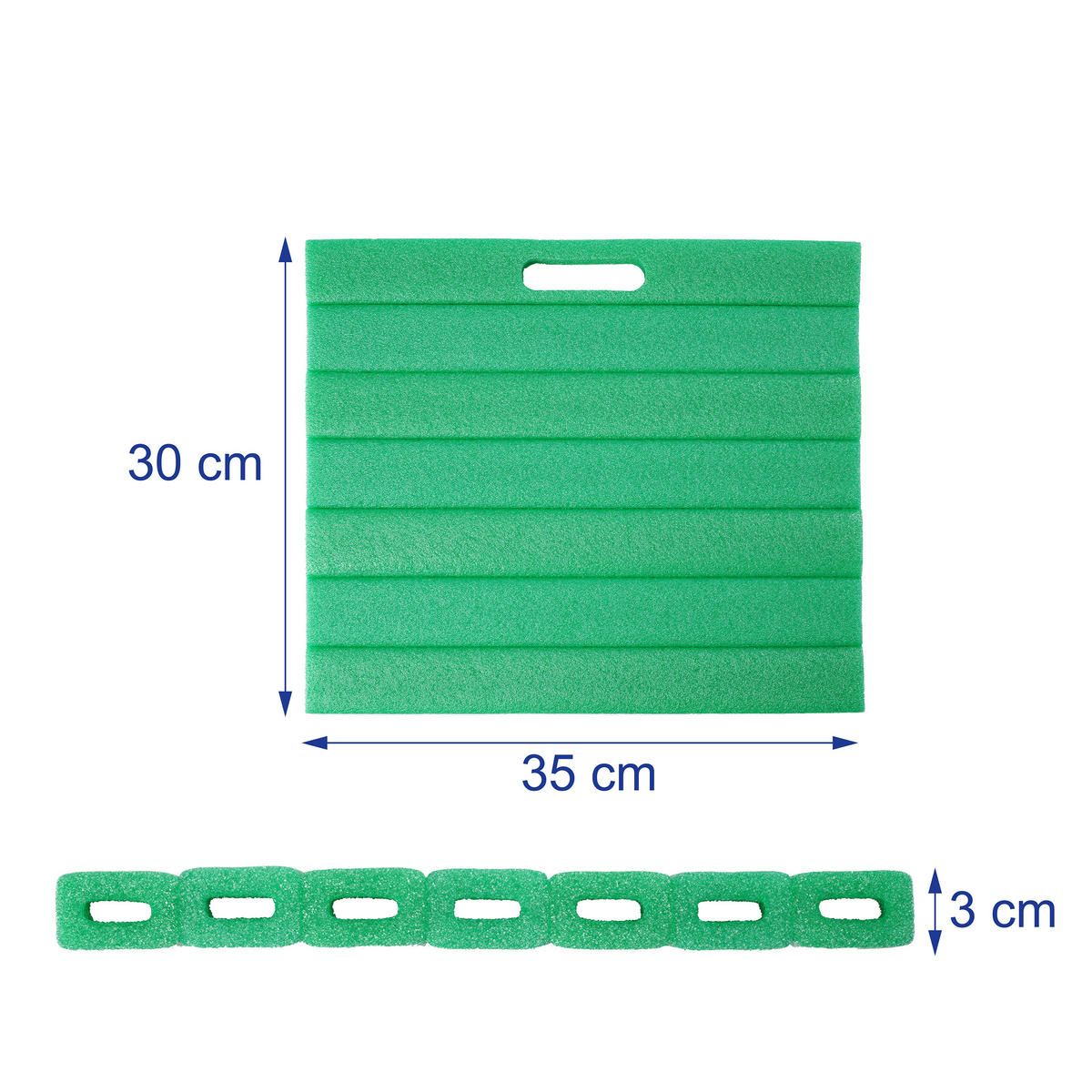 PODLOŽKA pod kolená, 2 ks - zelená, plast (35/30cm) - Relaxdays