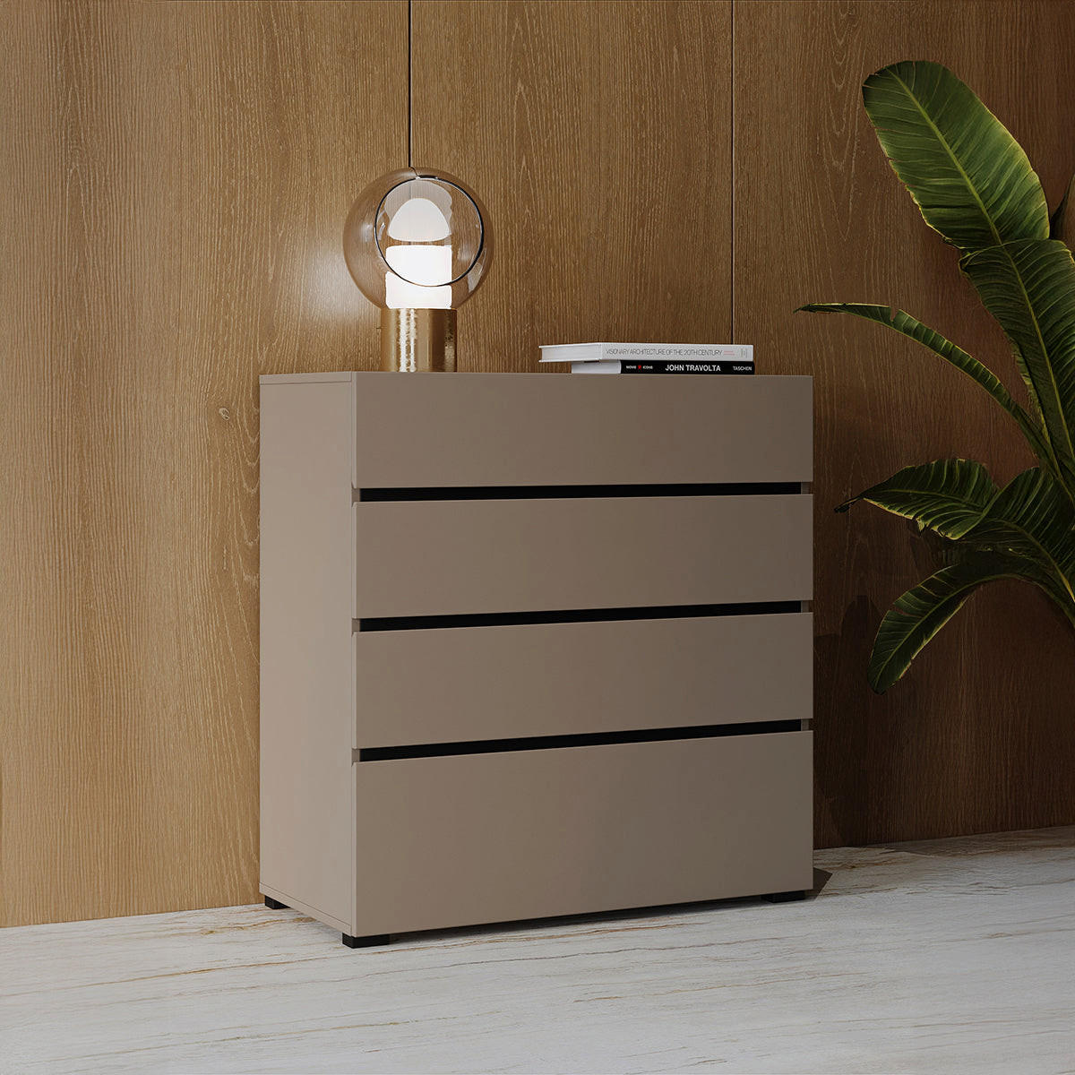 KOMODA Lilia Krtko - taupe, kompozitné drevo (80/85.1/40cm) - Petits-meubles