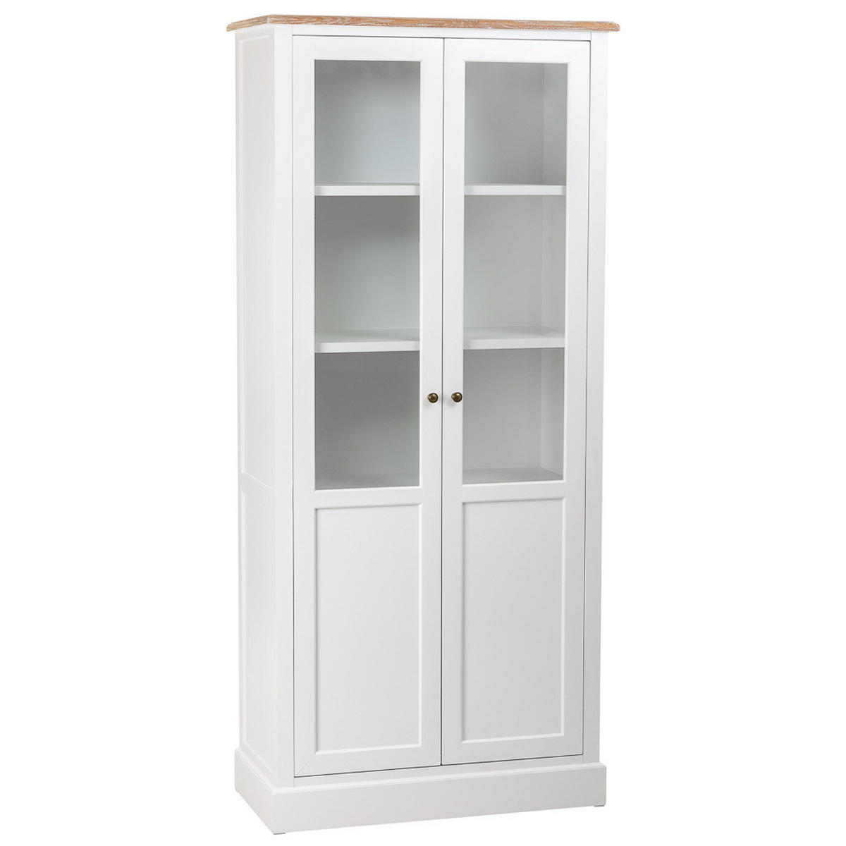 VITRINE aus Holz, weiß, 81x40x180cm - Weiß, Holzwerkstoff (81/180/40cm) - Wanderlust