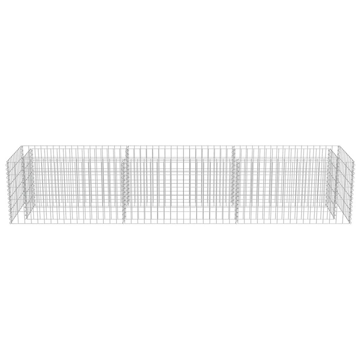 HOCHBEET aus Gabionen ROON aus Stahl 270x50x50 cm - Silberfarben, Metall (270/50/50cm) - DELUKE