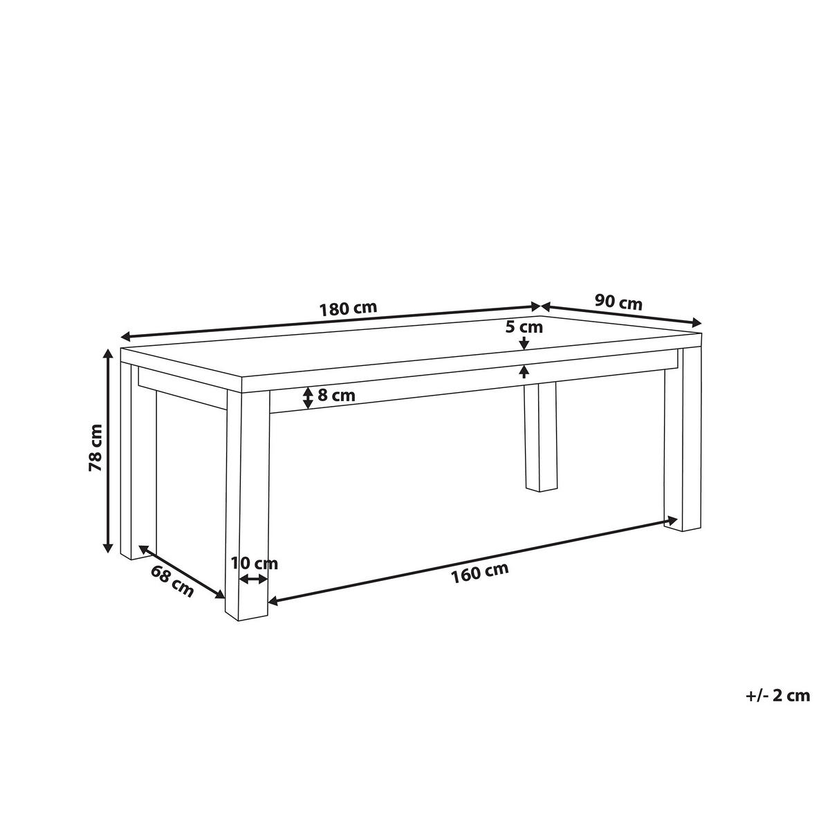 ESSTISCH 180/90/78 cm Hellbraun Rechteckig Tesa - Hellbraun, Holz (180/90/78cm) - Beliani