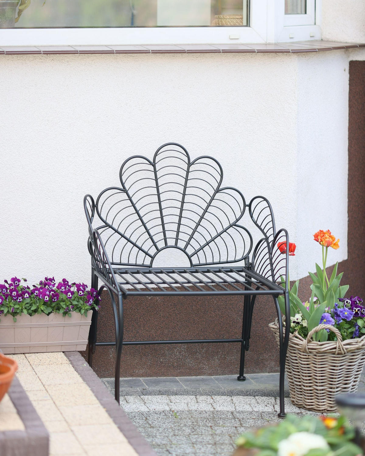 ZAHRADNÍ ŽIDLE Kov černá Liguria - černá, kov (71/91/49cm) - Beliani