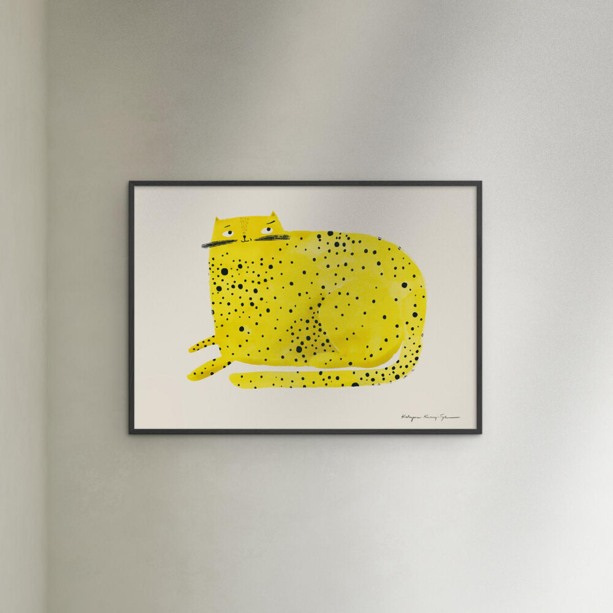 POSTER mit Rahmen Wild Apple - Cat - Gelb/Schwarz, Holz/Papier (30/40cm) - Poster&Frame