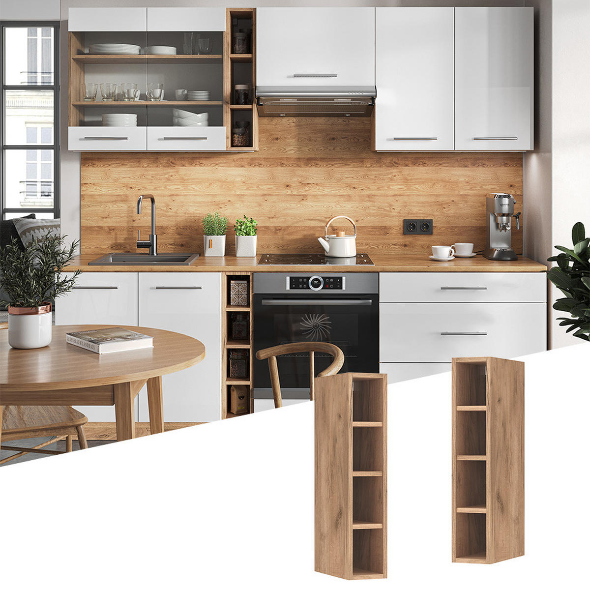 HÄNGESCHRANK Fame-Line Goldkraft Eiche 15 cm - Eiche Wotan, Holzwerkstoff (15/72/32.5cm) - Vicco