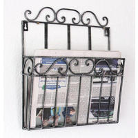 WANDREGAL Metall Zeitungsständer Schwarz 38 cm 9913 - Anthrazit, Metall (33/38/8cm) - DanDiBo