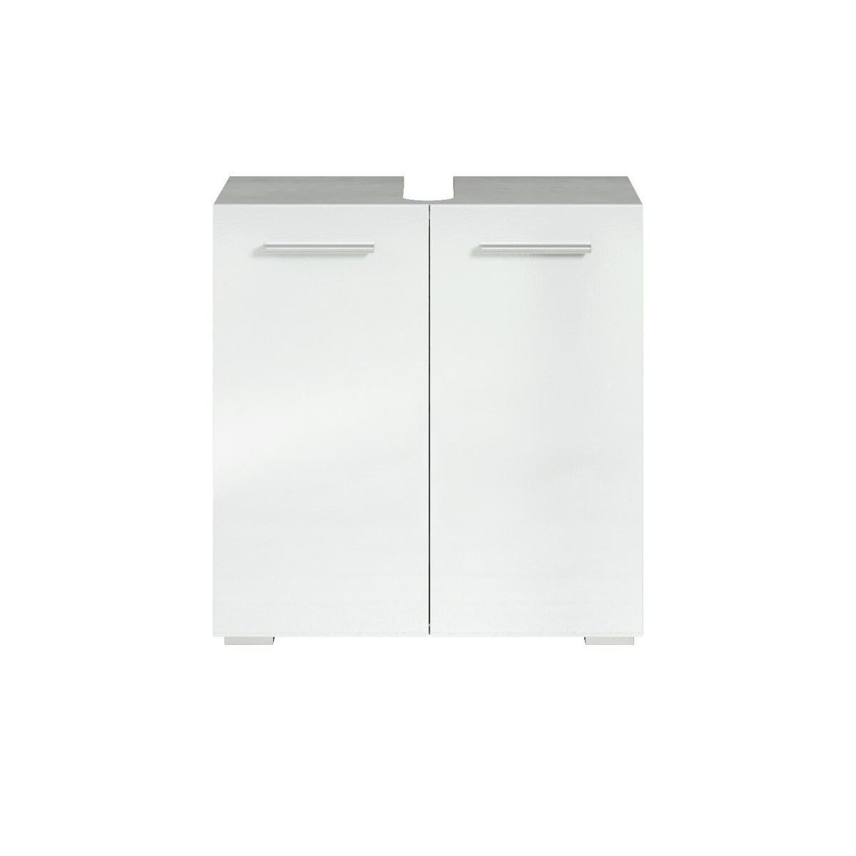 WASCHBECKENUNTERSCHRANK Jupiter 2 Türen Grau mit Weiß - 60 x 30 x 60 cm - Weiß/Grau, Holz (60/60/30cm) - Badplaats