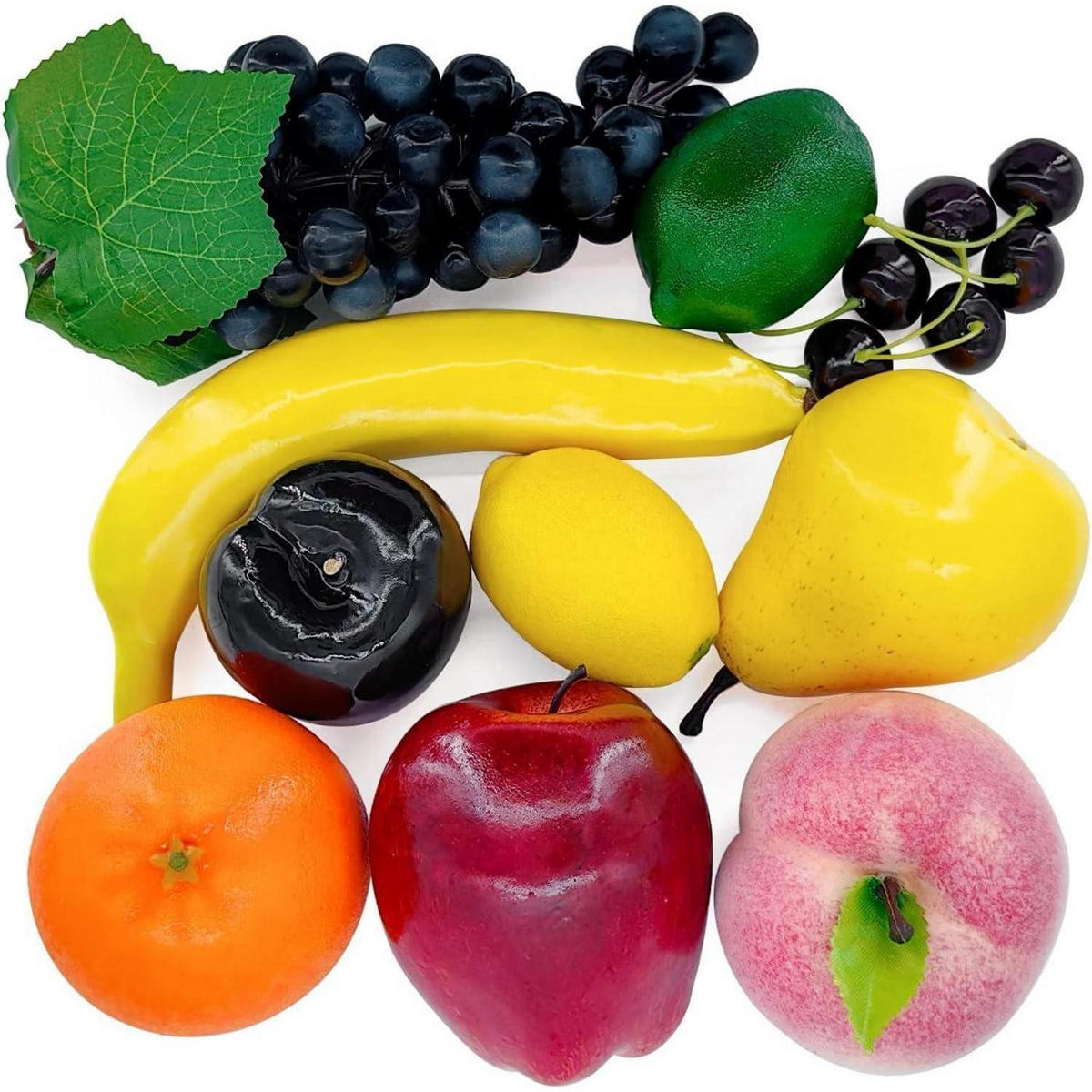 KÜNSTLICHE Früchte 12-teiliges Set - Multicolor, Kunststoff (7.6cm)