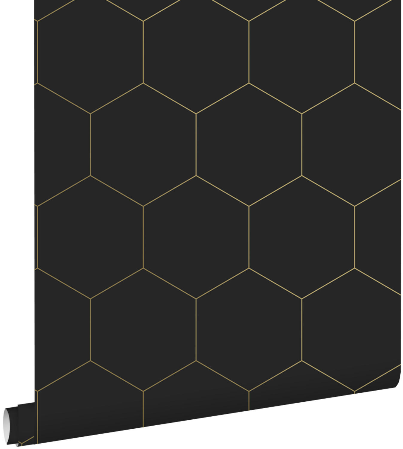 TAPETE Wabenmuster 53 cm x 10.05 m - Schwarz, Papier (53/1000cm) - ESTAhome