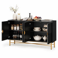 SIDEBOARD in Schwarz 160x40x82 cm mit 4 Türen und Soft-Close-Funktion - Schwarz, Holzwerkstoff (40/82/160cm) - IVMEU