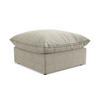 POUF Bouclé Stoff Grau - Taupe/Schwarz, Holzwerkstoff/Kunststoff (75/45/75cm) - Makamii