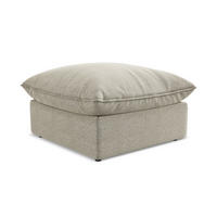 POUF Bouclé Stoff Grau - Taupe/Schwarz, Holzwerkstoff/Kunststoff (75/45/75cm) - Makamii