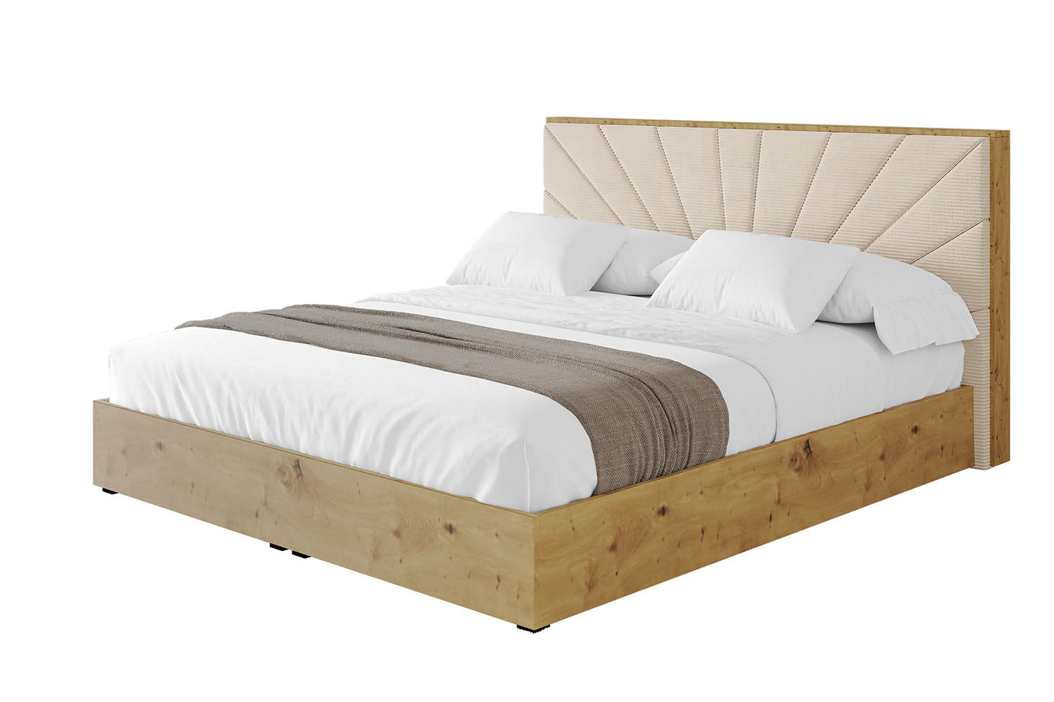 POLSTERBETT mit Bettkasten und Lattenrost, Bett mit Matratze H3/H4 - ENZO6 180x200 Beige - Creme, Holzwerkstoff/Textil (180/200cm) - ALTDECOR