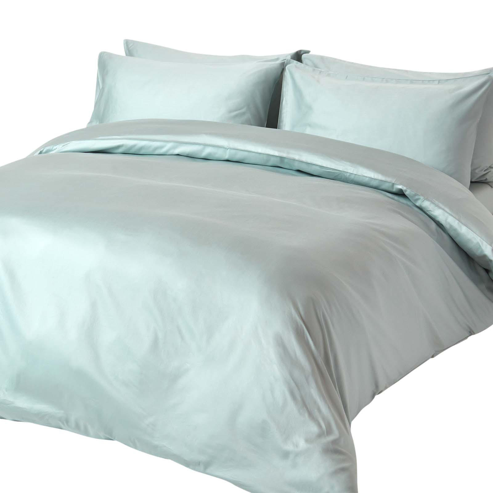 BIO-BETTWÄSCHE Satin Fadendichte 400 - Hellblau, Textil (230/220cm) - Homescapes