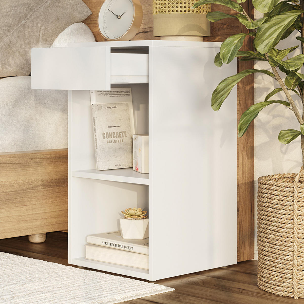 NACHTTISCH Dany Weiß 2er Set - Weiß, Holzwerkstoff (35/65/35cm) - Vicco