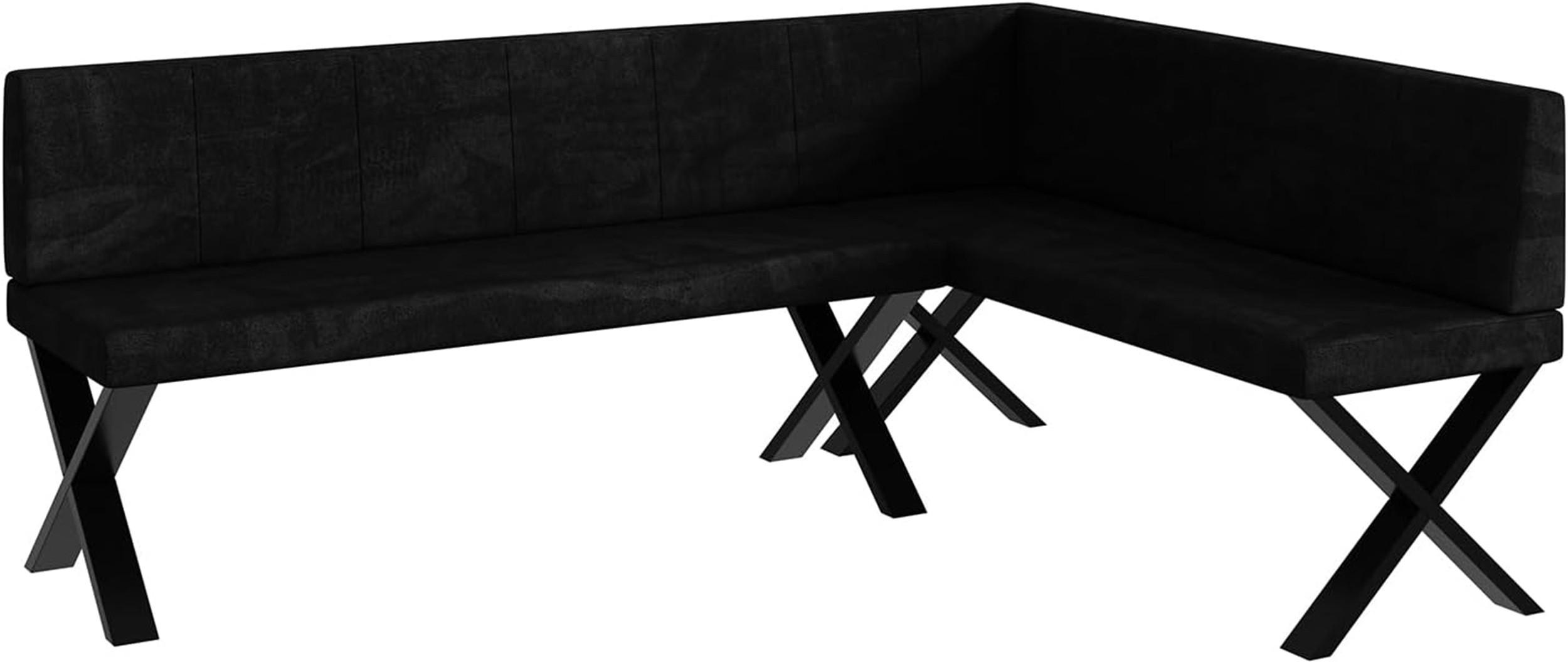 Meblini Eckbank Schwarz 196x142 cm
