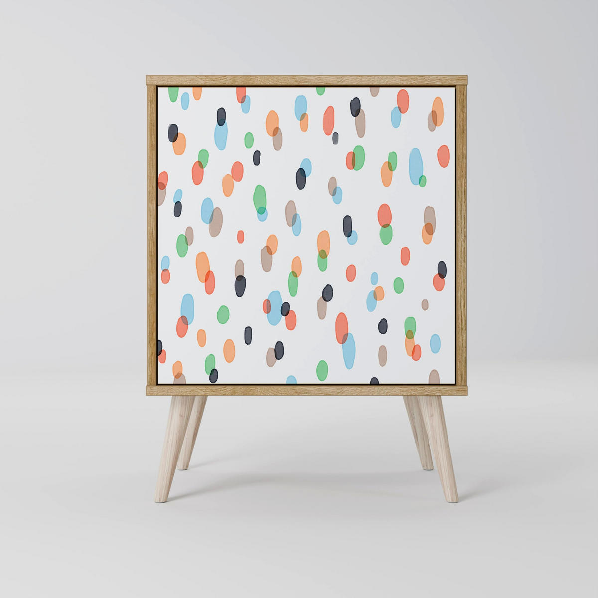 SIDEBOARD ENERGETIC SPOTS, Grau, 57,5x42x57,5 cm, Ohne Füße - Multicolor/Grau, Holzwerkstoff (57.5/57.5/42cm) - SpaceRebels