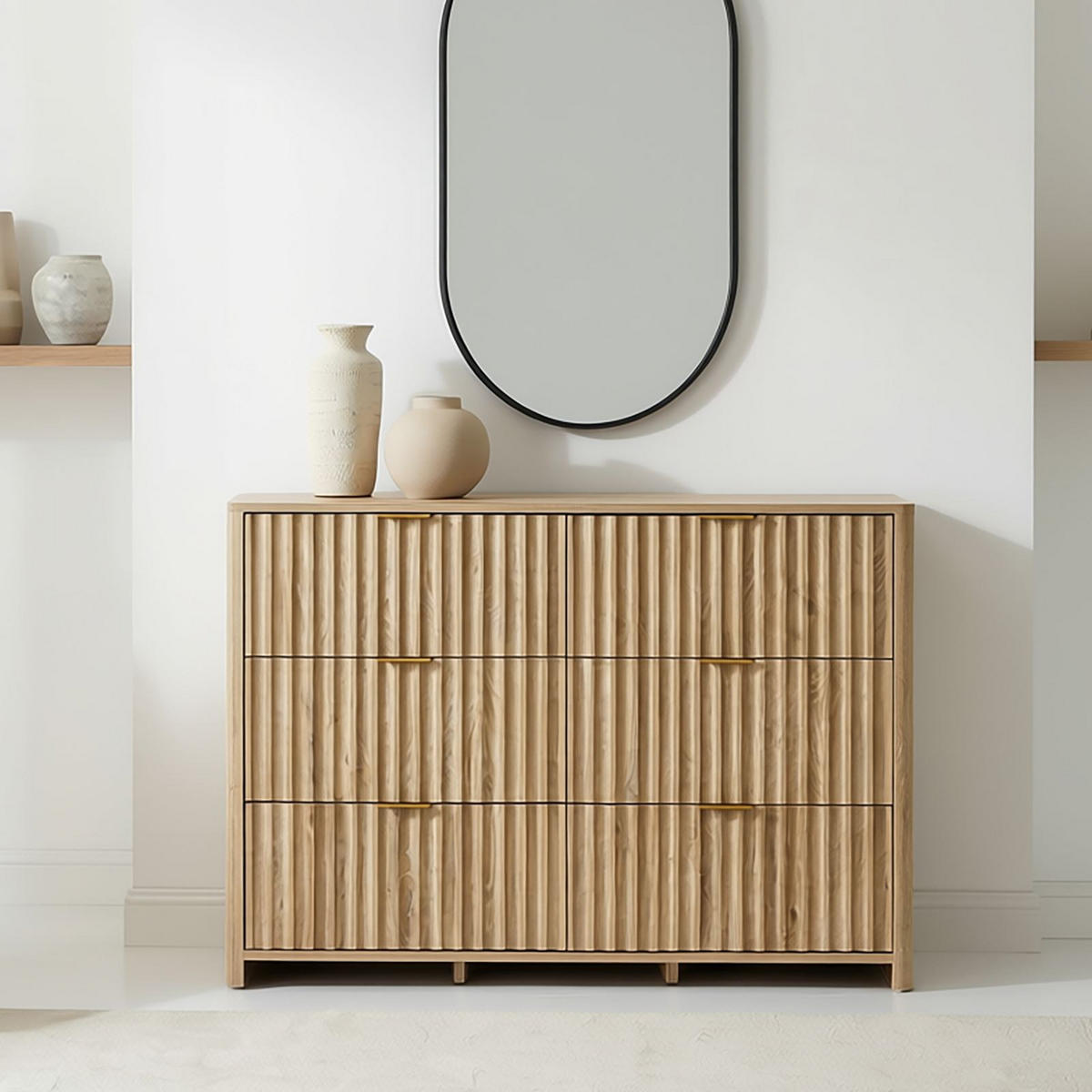 KOMMODE ELLA Eiche - Eichefarben, Holzwerkstoff (110/77/39cm) - IDIMEX